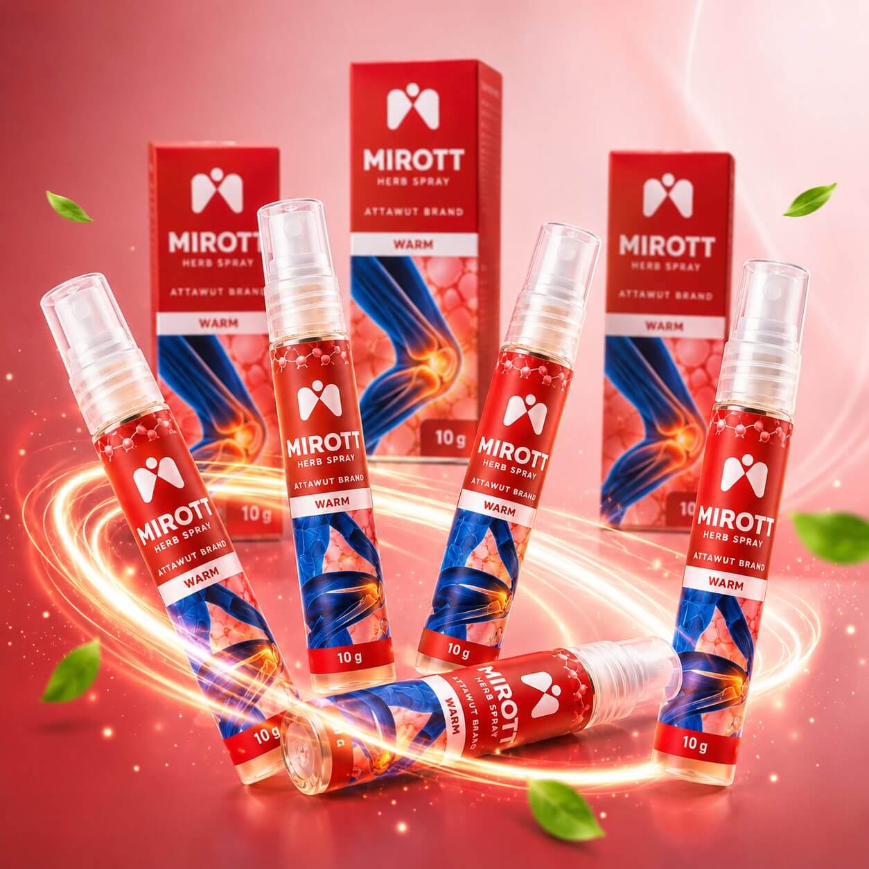 โปร 5 ขวด Mirott Nano Spray (HOT)นวัตกรรมนาโนโนลิปิดแคริเออร์ นำส่งสารสกัดสมุนไพรเข้มข้น ลงสู่ผิวชั้นลึก แก้ปวด อักเสบ บวม ขัดเข่า ข้อ เส้นเอ็นกล้ามเนื้อ หรือ เข่าเสื่อม ลึกถึงแก่น